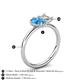 5 - Nadya Pear Shape Blue Topaz & Emerald Shape Forever One Moissanite 2 Stone Duo Ring 