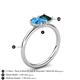 5 - Nadya Pear Shape Blue Topaz & Emerald Shape London Blue Topaz 2 Stone Duo Ring 
