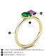 5 - Nadya Pear Shape Lab Created Emerald & Emerald Shape Amethyst 2 Stone Duo Ring 