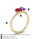 5 - Nadya Pear Shape Lab Created Ruby & Emerald Shape Amethyst 2 Stone Duo Ring 