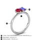5 - Nadya Pear Shape Lab Created Ruby & Emerald Shape Tanzanite 2 Stone Duo Ring 