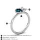 5 - Nadya Pear Shape London Blue Topaz & Emerald Shape Forever Brilliant Moissanite 2 Stone Duo Ring 