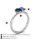 5 - Nadya Pear Shape London Blue Topaz & Emerald Shape Tanzanite 2 Stone Duo Ring 