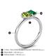 5 - Nadya Pear Shape Peridot & Emerald Shape Emerald 2 Stone Duo Ring 