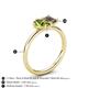 5 - Nadya Pear Shape Peridot & Emerald Shape Smoky Quartz 2 Stone Duo Ring 