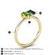 5 - Nadya Pear Shape Peridot & Emerald Shape London Blue Topaz 2 Stone Duo Ring 