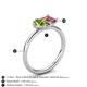 5 - Nadya Pear Shape Peridot & Emerald Shape Pink Tourmaline 2 Stone Duo Ring 