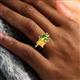 6 - Nadya Pear Shape Peridot & Emerald Shape Citrine 2 Stone Duo Ring 