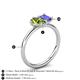 5 - Nadya Pear Shape Peridot & Emerald Shape Tanzanite 2 Stone Duo Ring 