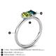 5 - Nadya Pear Shape Peridot & Emerald Shape London Blue Topaz 2 Stone Duo Ring 