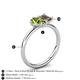 5 - Nadya Pear Shape Peridot & Emerald Shape Smoky Quartz 2 Stone Duo Ring 