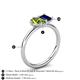 5 - Nadya Pear Shape Peridot & Emerald Shape Blue Sapphire 2 Stone Duo Ring 