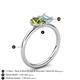 5 - Nadya Pear Shape Peridot & Emerald Shape Aquamarine 2 Stone Duo Ring 