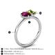 5 - Nadya Pear Shape Rhodolite Garnet & Emerald Shape Peridot 2 Stone Duo Ring 