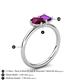 5 - Nadya Pear Shape Rhodolite Garnet & Emerald Shape Amethyst 2 Stone Duo Ring 