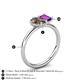 5 - Nadya Pear Shape Smoky Quartz & Emerald Shape Amethyst 2 Stone Duo Ring 