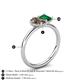 5 - Nadya Pear Shape Smoky Quartz & Emerald Shape Emerald 2 Stone Duo Ring 
