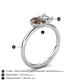 5 - Nadya Pear Shape Smoky Quartz & Emerald Shape Forever One Moissanite 2 Stone Duo Ring 