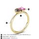 5 - Nadya Pear Shape Smoky Quartz & Emerald Shape Pink Sapphire 2 Stone Duo Ring 