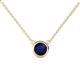 1 - Merilyn 1.15 ct Round Blue Sapphire Bezel Set Solitaire Pendant 