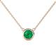 1 - Merilyn 0.80 ct Round Emerald Bezel Set Solitaire Pendant 