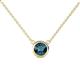 1 - Merilyn 0.80 ct Round Blue Diamond Bezel Set Solitaire Pendant 