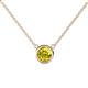 1 - Merilyn 0.80 ct Round Yellow Diamond Bezel Set Solitaire Pendant 
