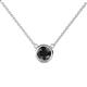 1 - Merilyn 1.00 ct Round Black Diamond Bezel Set Solitaire Pendant 