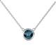 1 - Merilyn 0.80 ct Round Blue Diamond Bezel Set Solitaire Pendant 