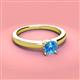 3 - Kyle 6.50 mm Round Blue Topaz Solitaire Engagement Ring 