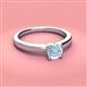 3 - Kyle 6.50 mm Round Aquamarine Solitaire Engagement Ring 