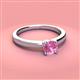 3 - Kyle 6.00 mm Round Lab Created Pink Sapphire Solitaire Engagement Ring 