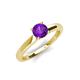 4 - Kyle 6.50 mm Round Amethyst Solitaire Engagement Ring 