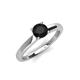 4 - Kyle 6.00 mm Round Black Diamond Solitaire Engagement Ring 