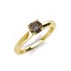 4 - Kyle 6.50 mm Round Smoky Quartz Solitaire Engagement Ring 