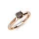 4 - Kyle 6.50 mm Round Smoky Quartz Solitaire Engagement Ring 