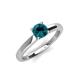 4 - Kyle 6.00 mm Round Blue Diamond Solitaire Engagement Ring 