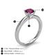 5 - Kyle 6.50 mm Round Rhodolite Garnet Solitaire Engagement Ring 