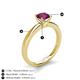 5 - Kyle 6.50 mm Round Rhodolite Garnet Solitaire Engagement Ring 