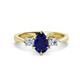 1 - Naomi 2.55 ctw Blue Sapphire Pear Shape (9x7 mm) accented Natural Diamond Three Stone Women Engagement Ring 