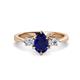 1 - Naomi 2.55 ctw Blue Sapphire Pear Shape (9x7 mm) accented Natural Diamond Three Stone Women Engagement Ring 