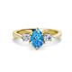 1 - Naomi 2.05 ctw Blue Topaz Pear Shape (9x7 mm) accented Natural Diamond Three Stone Women Engagement Ring 