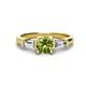 1 - Zosia 6.50 mm Round Peridot and Tapered Baguette Diamond Three Stone Engagement Ring  