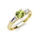 3 - Zosia 6.50 mm Round Peridot and Tapered Baguette Diamond Three Stone Engagement Ring  