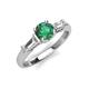 3 - Zosia 6.50 mm Round Lab Created Alexandrite and Tapered Baguette Diamond Three Stone Engagement Ring  
