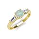 3 - Zosia 6.00 mm Round Opal and Tapered Baguette Diamond Three Stone Engagement Ring  