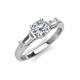 3 - Zosia 6.50 mm Round Moissanite and Tapered Baguette Diamond Three Stone Engagement Ring  