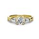 1 - Zosia IGI Certified 6.50 mm Round Lab Grown Diamond and Tapered Baguette Diamond Three Stone Engagement Ring  