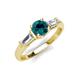 3 - Zosia 6.00 mm Round Blue Diamond and Tapered Baguette Diamond Three Stone Engagement Ring  