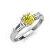 3 - Zosia 6.00 mm Round Yellow Diamond and Tapered Baguette Diamond Three Stone Engagement Ring  